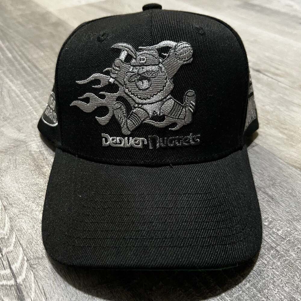 Denver Nuggets Mitchell And Ness Flame Logo Black/Gray Snapback NBA Hat Cap